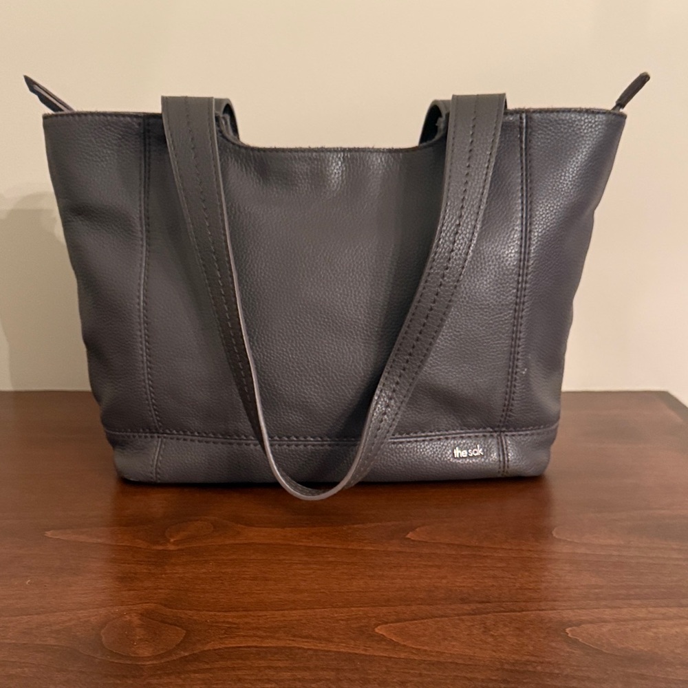 The Sak Dark Gray Leather Tote Bag